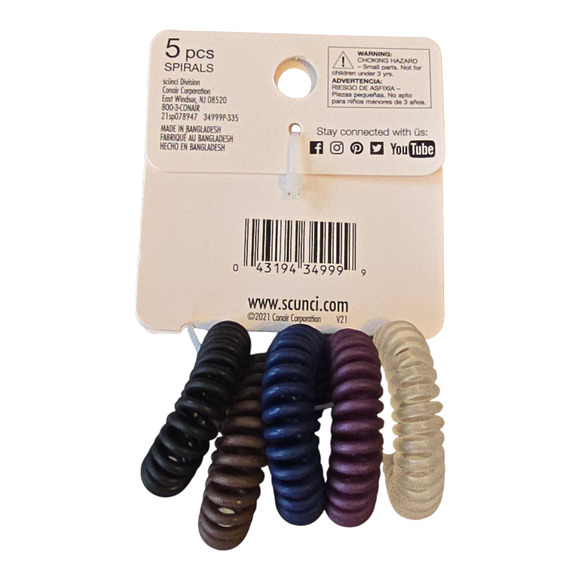 Scunci Ali Manno Ponytail Spirals Assorted Colors 5 Pieces - Picture 2 of 2